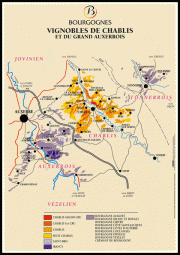 Carte du Vignoble de l'Auxerrois